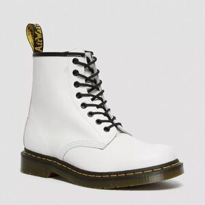 Dr Martens White Smooth Leather Lace-up Boots
